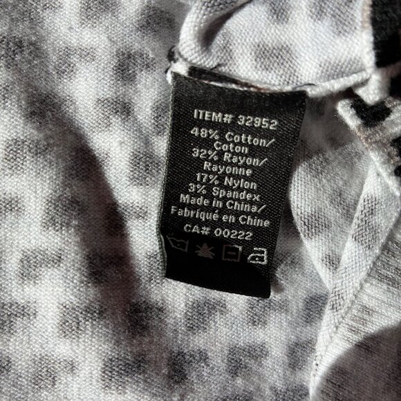 Jessica Geometric Print Cardigan XL Black & Ivory Corpcore, Office - Picture 7 of 9